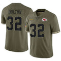 Davalo KC.Chiefs #32 Nick Bolton Player Olive Salute To Service Stitched Jerseys