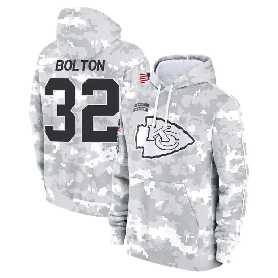 Davalo KC.Chiefs #32 Nick Bolton Player Salute to Service Hoodies Stitched Jerseys