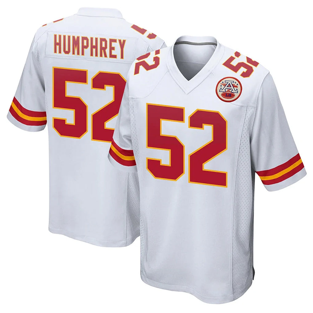 Davalo KC.Chiefs #52 Creed Humphrey Player White Home Game Stitched Jerseys