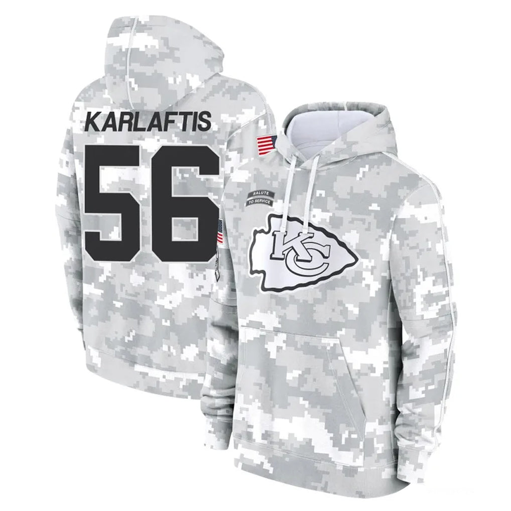 Davalo KC.Chiefs #56 George Karlaftis Player Arctic Camo Salute to Service Hoodies Limited Game Stitched Jerseys