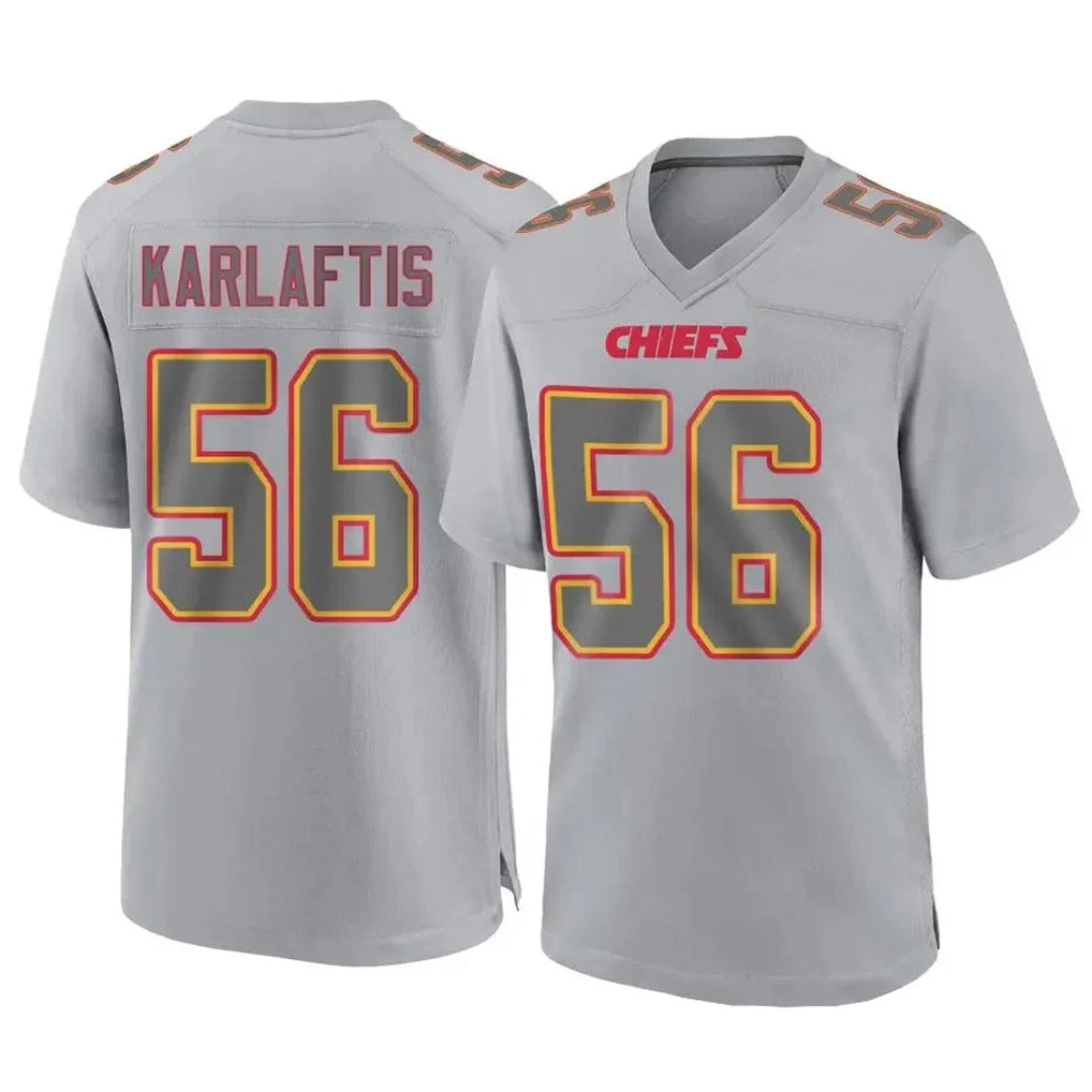 Davalo KC.Chiefs #56 George Karlaftis Player Gray Atmosphere Fashion Game Stitched Jerseys