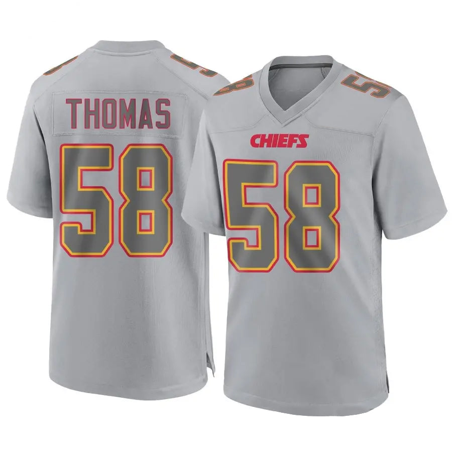 Davalo KC.Chiefs #58 Derrick Thomas Player Gray Fashion Game Stitched Jerseys