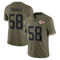 Davalo KC.Chiefs #58 Derrick Thomas Player Olive Salute To Service Limited Stitched Jerseys
