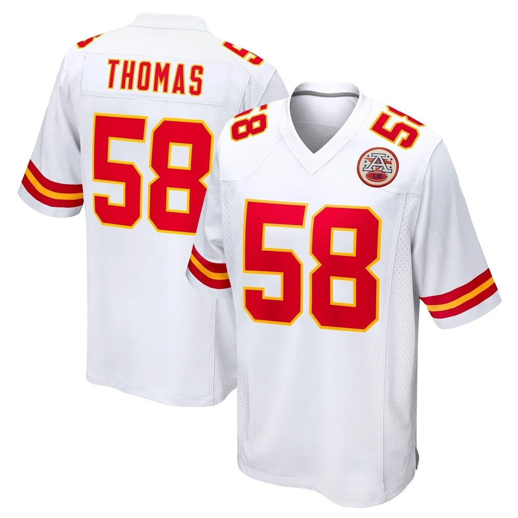 Davalo KC.Chiefs #58 Derrick Thomas Player White Home Game Stitched Jerseys
