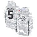 Davalo KC.Chiefs #5 Mansoor Delane Player Arctic Camo Salute to Service Hoodies Limited Game Stitched Jerseys
