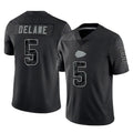 Davalo KC.Chiefs #5 Mansoor Delane Player Black Limited Reflective Game Stitched Jerseys