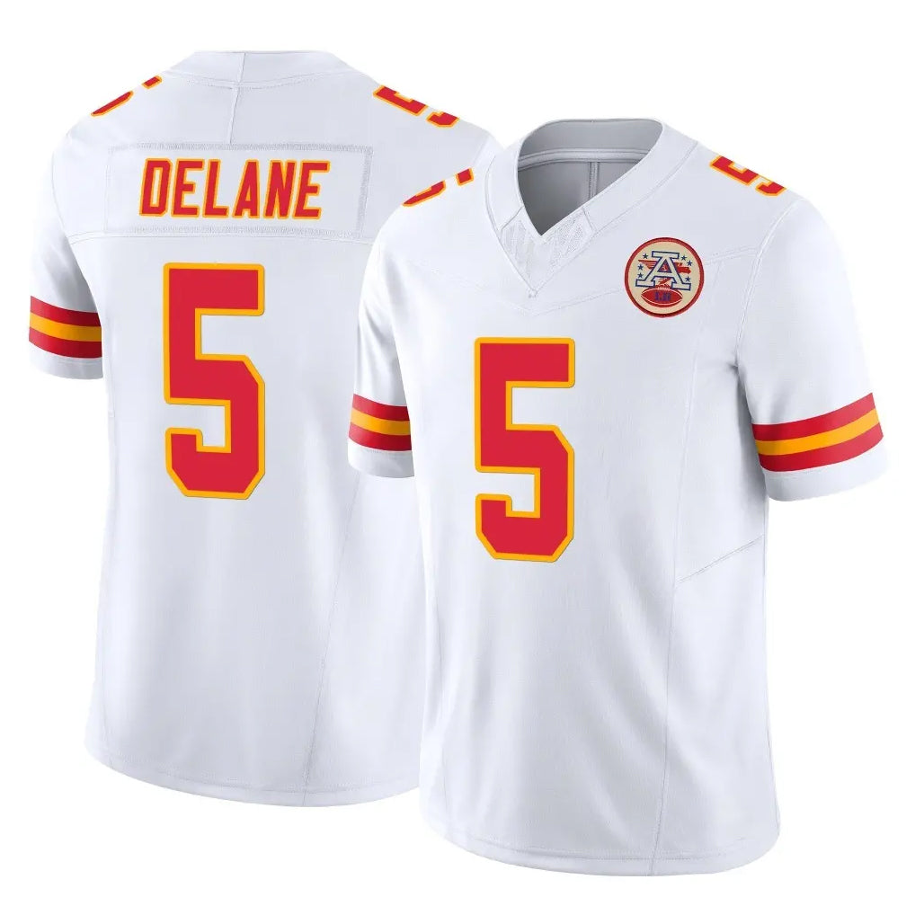 Davalo KC.Chiefs #5 Mansoor Delane Player White Limited Vapor F.U.S.E. Home Game Stitched Jerseys