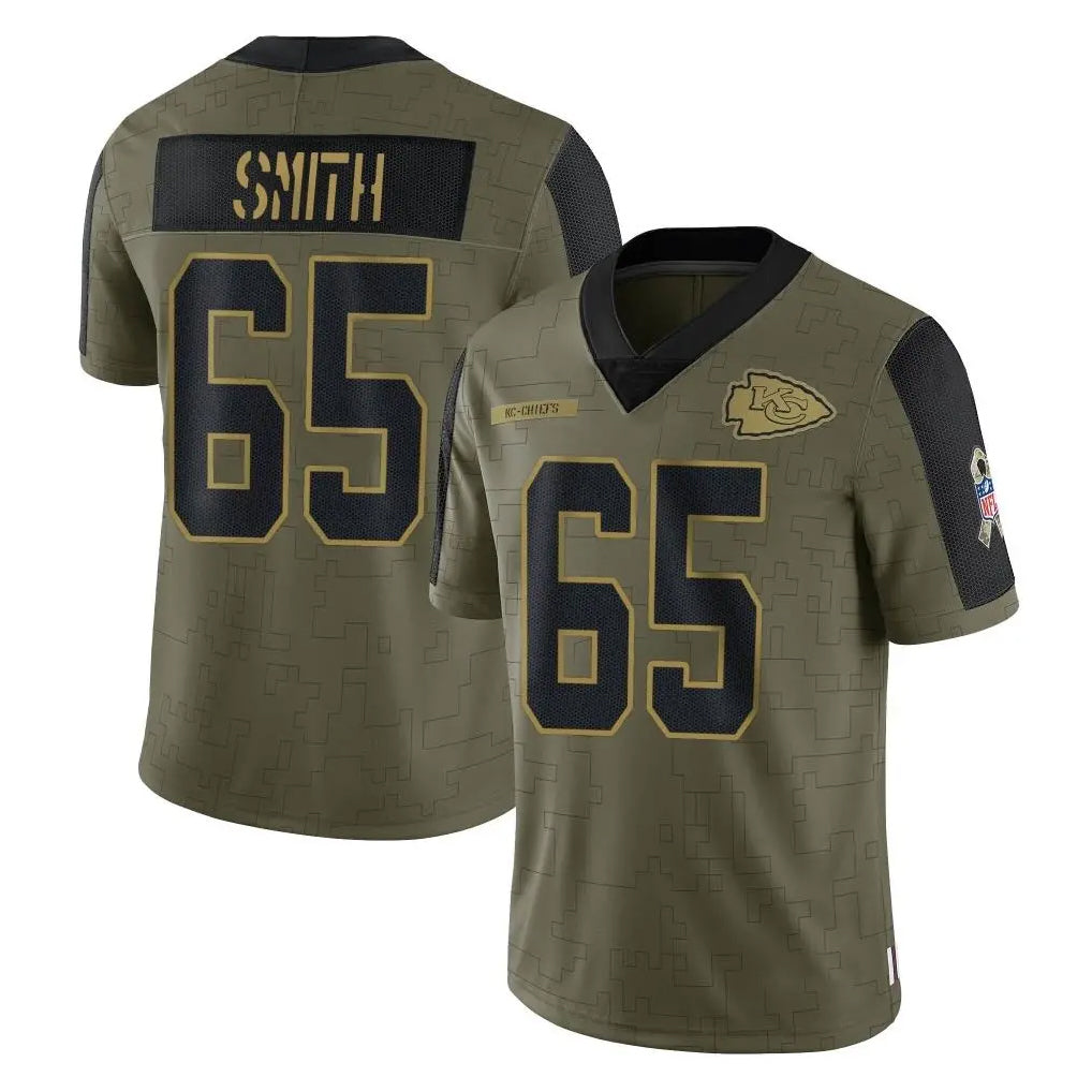 Davalo KC.Chiefs #65 Trey Smith Player Olive Salute To Service Limited Game Stitched Jerseys