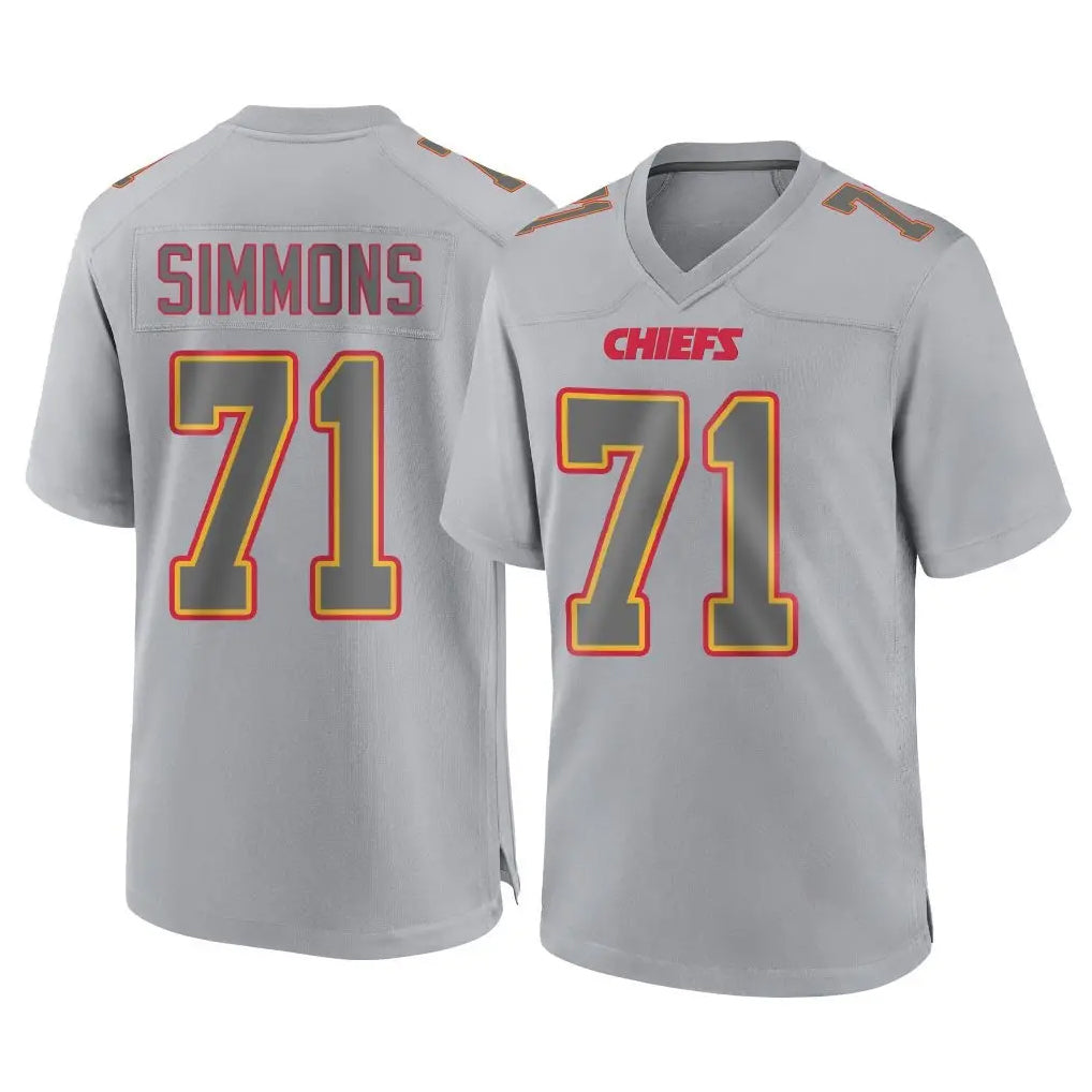 Davalo KC.Chiefs #71 Josh Simmons Player Gray Atmosphere Fashion Game Stitched Jerseys