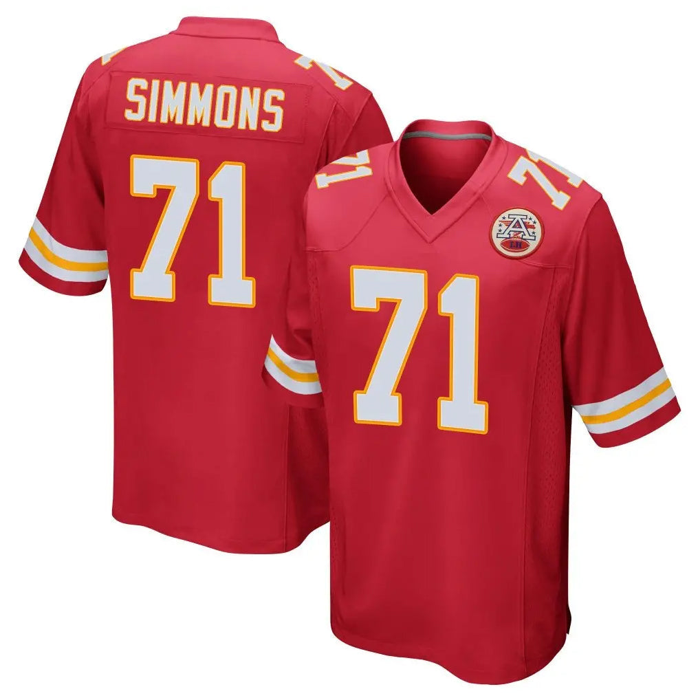Davalo KC.Chiefs #71 Josh Simmons Player Red Home Game Stitched Jerseys
