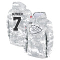 Davalo KC.Chiefs #7 Harrison Butker Player Arctic Camo Salute to Service Hoodies Stitched Jerseys