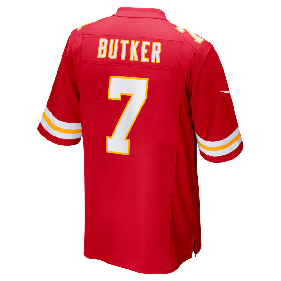 Davalo KC.Chiefs #7 Harrison Butker Player Red Home Game Stitched Jerseys