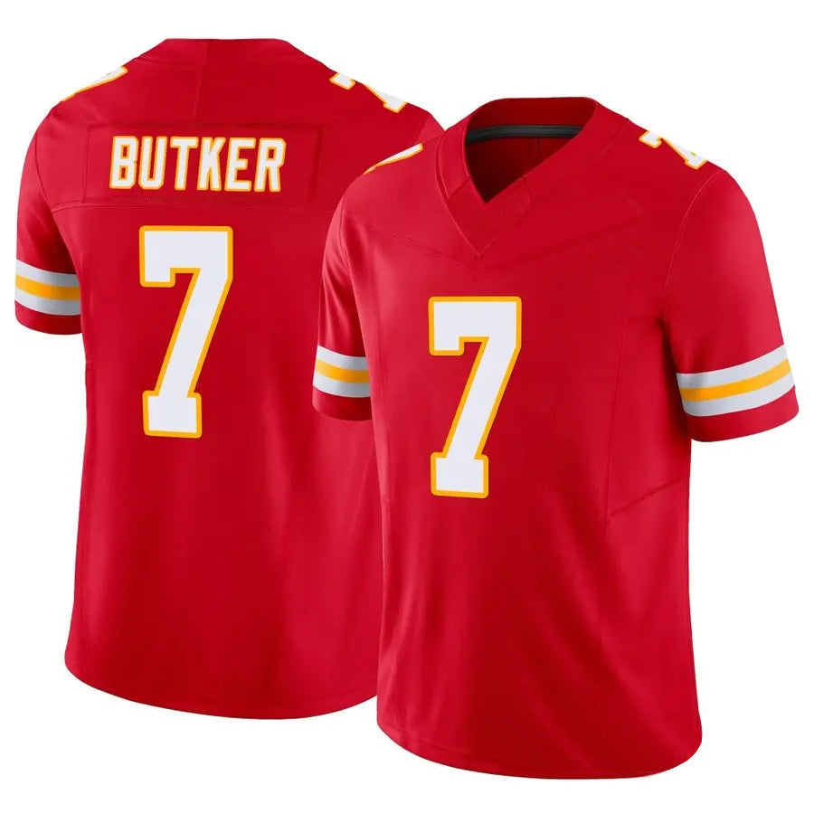 Davalo KC.Chiefs #7 Harrison Butker Player Red Vapor F.U.S.E. Limited Stitched Jerseys
