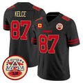 Davalo KC.Chiefs #87 Travis Kelce Player Black Limited Vapor F.U.S.E. Home Game Stitched Jerseys