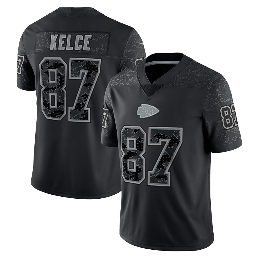 Davalo KC.Chiefs #87 Travis Kelce Player Black RFLCTV Limited Stitched Jerseys
