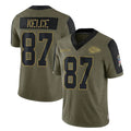 Davalo KC.Chiefs #87 Travis Kelce Player Olive Salute To Service Limited Game Stitched Jerseys