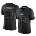 Davalo KC.Chiefs #88 Tony Gonzalez Player Black Limited Reflective Game Stitched Jerseys