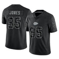 Davalo KC.Chiefs #95 Chris Jones Player Black Limited Reflective Game Stitched Jerseys
