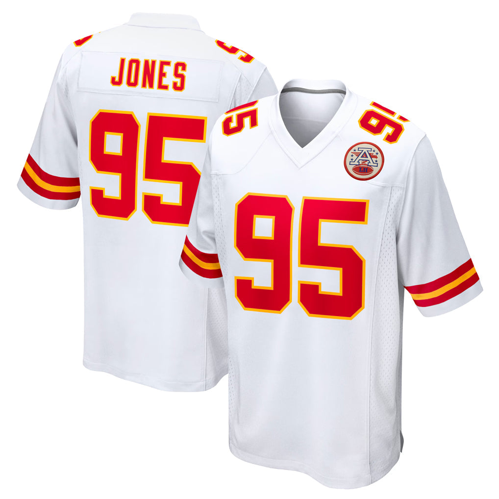 Davalo KC.Chiefs #95 Chris Jones Player White Home Game Stitched Jerseys