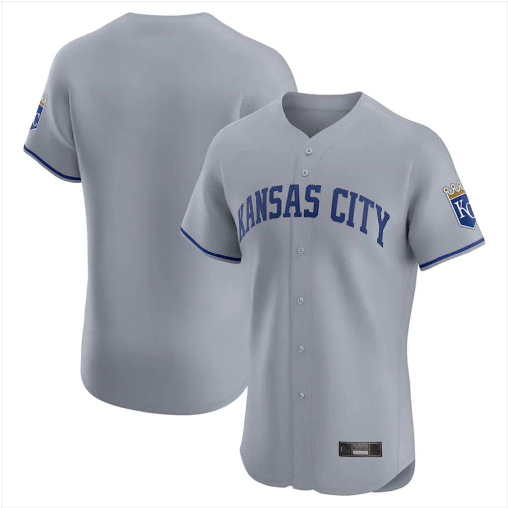 Davalo KC.Royals Gray Limited Elite Home Blank Player Stitched Jerseys