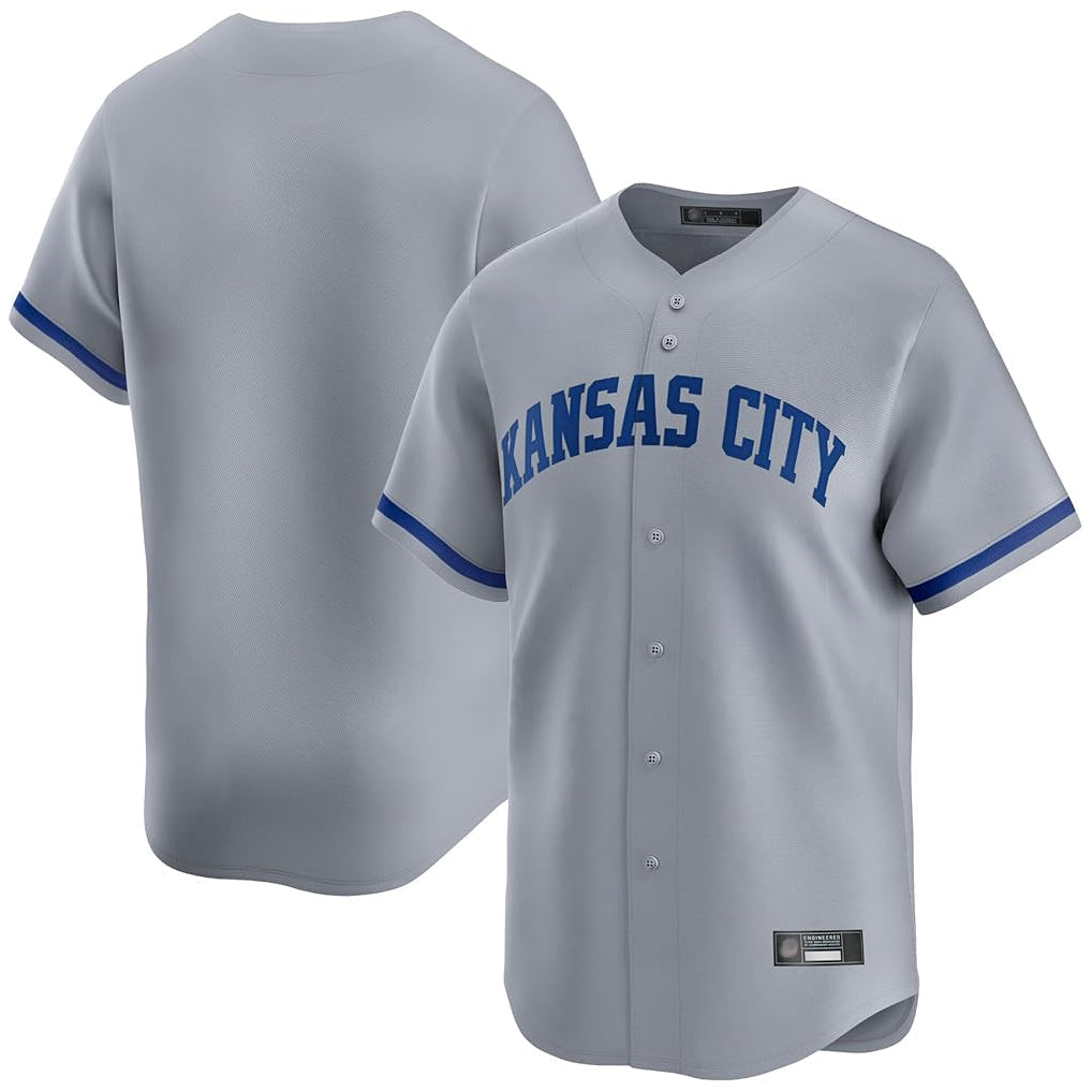 Davalo KC.Royals Gray Limited Home Blank Player Stitched Jerseys