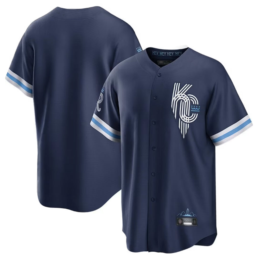 Davalo KC.Royals Navy City Connect Home Game Blank Player Stitched Jerseys