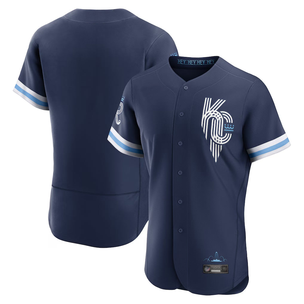 Davalo KC.Royals Navy City Connect Limited Elite Home Blank Player Stitched Jerseys