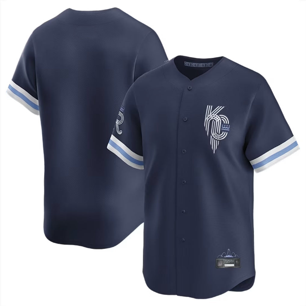 Davalo KC.Royals Navy City Connect Limited Home Blank Player Stitched Jerseys