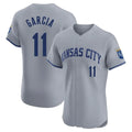 Davalo KC.Royals #11 Maikel Garcia Player Gray Limited Elite Home Stitched Jerseys