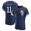 Davalo KC.Royals #11 Maikel Garcia Player Navy City Connect Limited Elite Home Stitched Jerseys