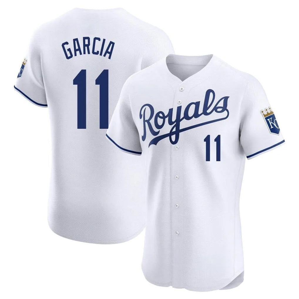 Davalo KC.Royals #11 Maikel Garcia Player White Alt Limited Elite Home Stitched Jerseys