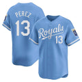 Davalo KC.Royals #13 Salvador Perez Player Light Blue Alt Limited Home Stitched Jerseys