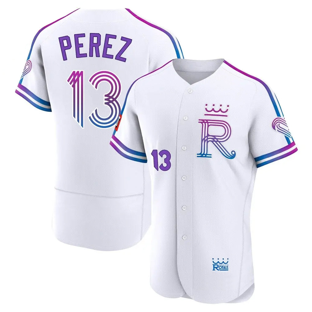 Davalo KC.Royals #13 Salvador Perez Player White 2026 City Connect Limited Elite Home Stitched Jerseys