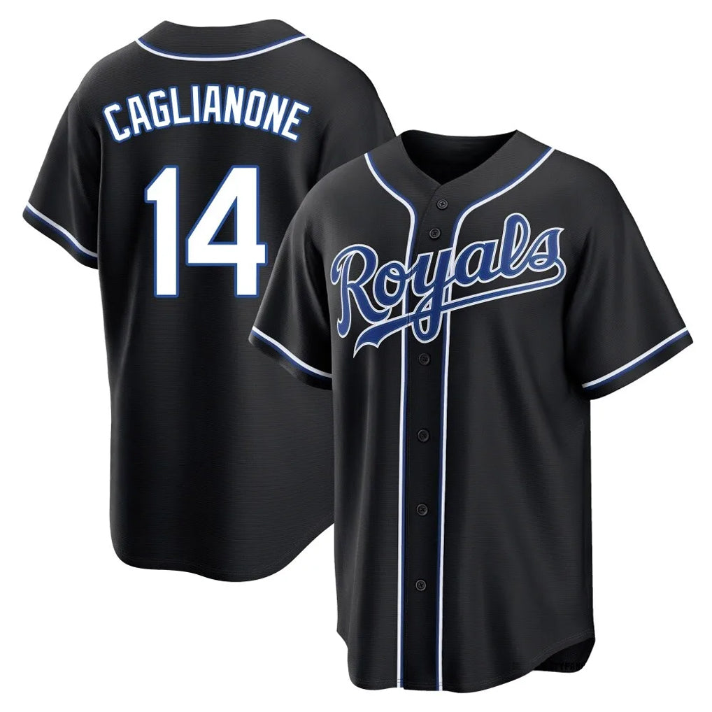 Davalo KC.Royals #14 Jac Caglianone Player Black Carbon Fashion Home Game Stitched Jerseys