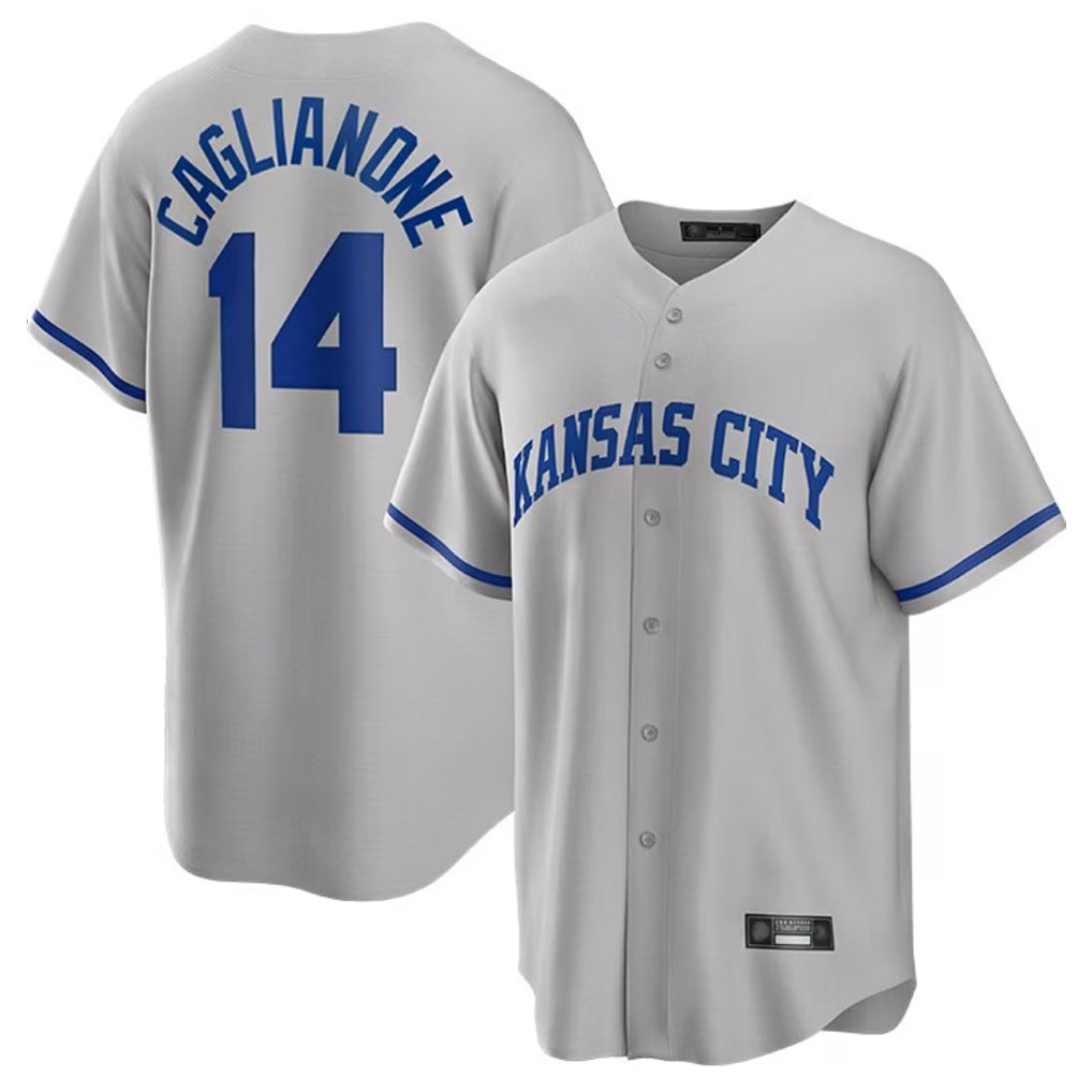 Davalo KC.Royals #14 Jac Caglianone Player Gray Game Home Stitched Jerseys