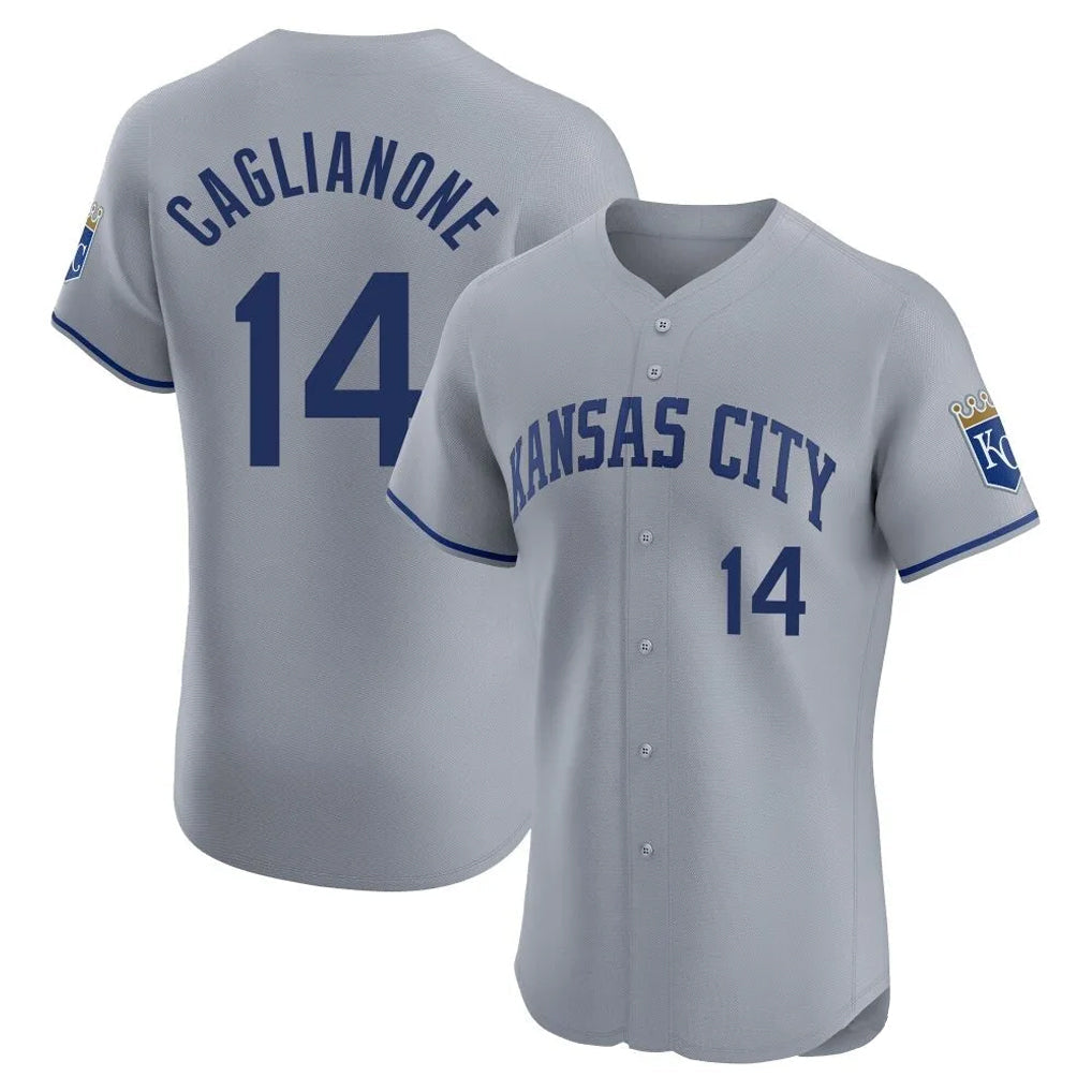 Davalo KC.Royals #14 Jac Caglianone Player Gray Limited Elite Home Stitched Jerseys