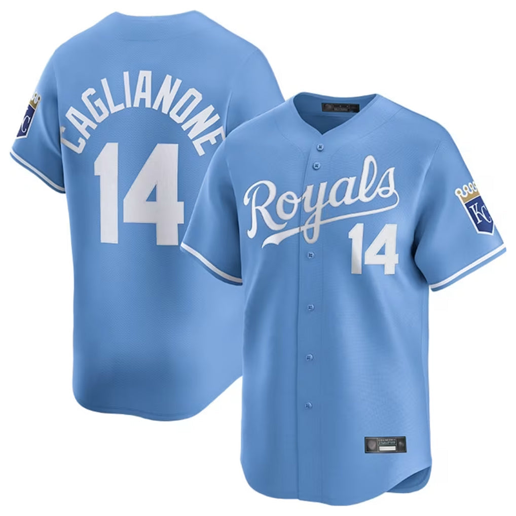 Davalo KC.Royals #14 Jac Caglianone Player Light Blue Alt Limited Home Stitched Jerseys
