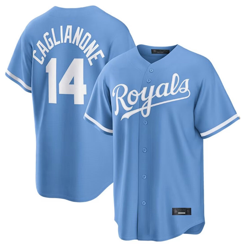Davalo KC.Royals #14 Jac Caglianone Player Light Blue Home Game Stitched Jerseys