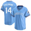 Davalo KC.Royals #14 Jac Caglianone Player Light Blue Limited Throwback Cooperstown Collection T-shirt Stitched Jerseys