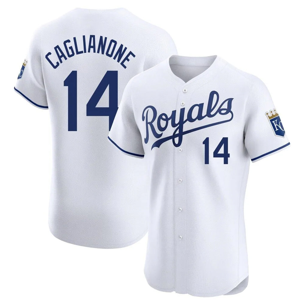 Davalo KC.Royals #14 Jac Caglianone Player White Alt Limited Elite Home Stitched Jerseys