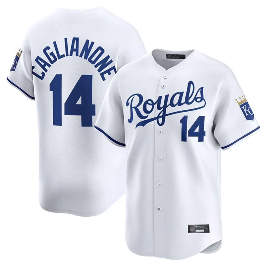 Davalo KC.Royals #14 Jac Caglianone Player White Alt Limited Home Stitched Jerseys
