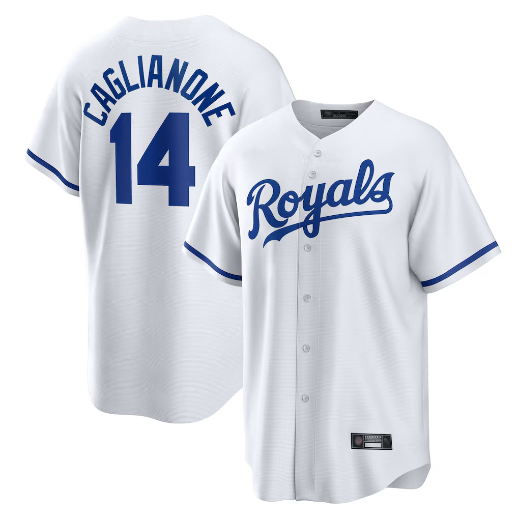 Davalo KC.Royals #14 Jac Caglianone Player White Home Game Stitched Jerseys