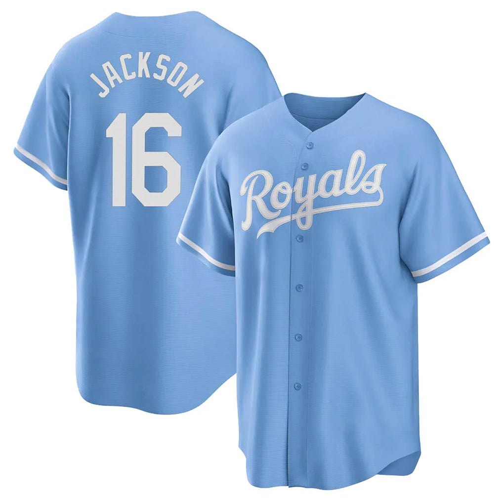 Davalo KC.Royals #16 Bo Jackson Player Light Blue Home Game Stitched Jerseys