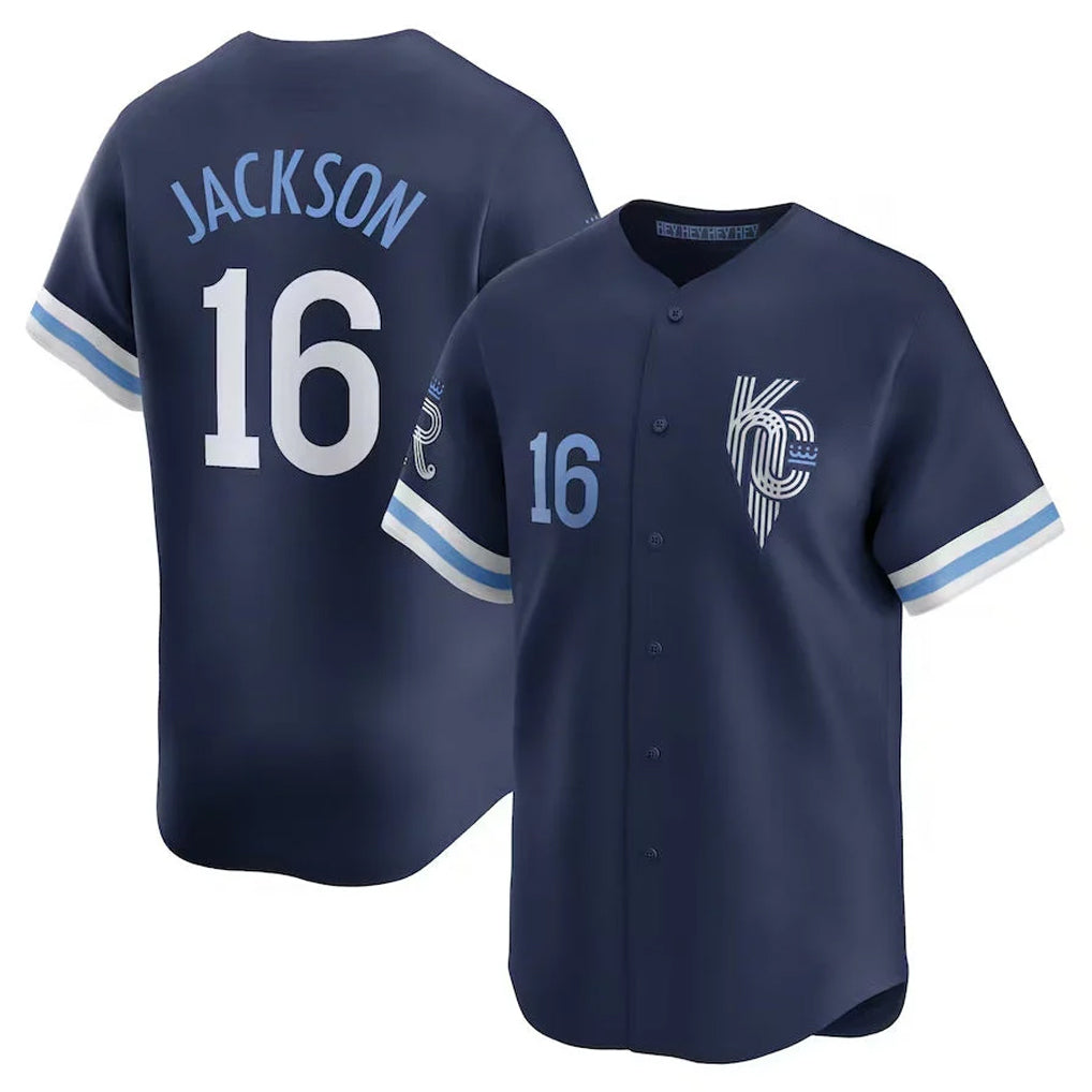 Davalo KC.Royals #16 Bo Jackson Player Navy City Connect Limited Home Stitched Jerseys