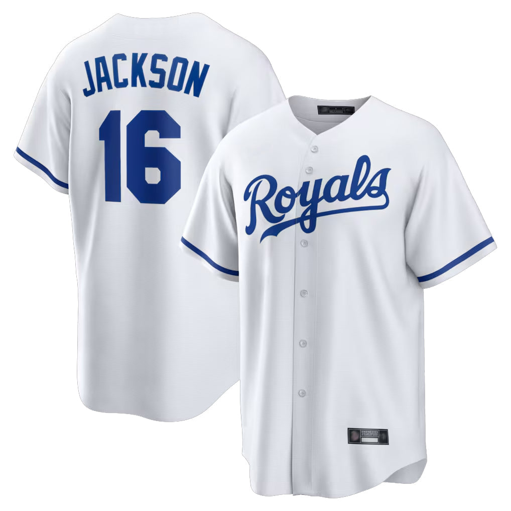 Davalo KC.Royals #16 Bo Jackson Player White Home Game Stitched Jerseys