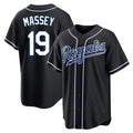 Davalo KC.Royals #19 Michael Massey Player Black Carbon Fashion Home Game Stitched Jerseys