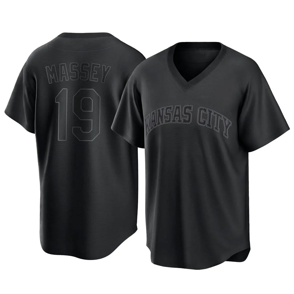 Davalo KC.Royals #19 Michael Massey Player Black Fashion Game Stitched Jerseys