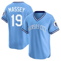 Davalo KC.Royals #19 Michael Massey Player Light Blue Limited Throwback Cooperstown Collection T-shirt Stitched Jerseys