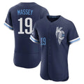 Davalo KC.Royals #19 Michael Massey Player Navy City Connect Limited Elite Home Stitched Jerseys