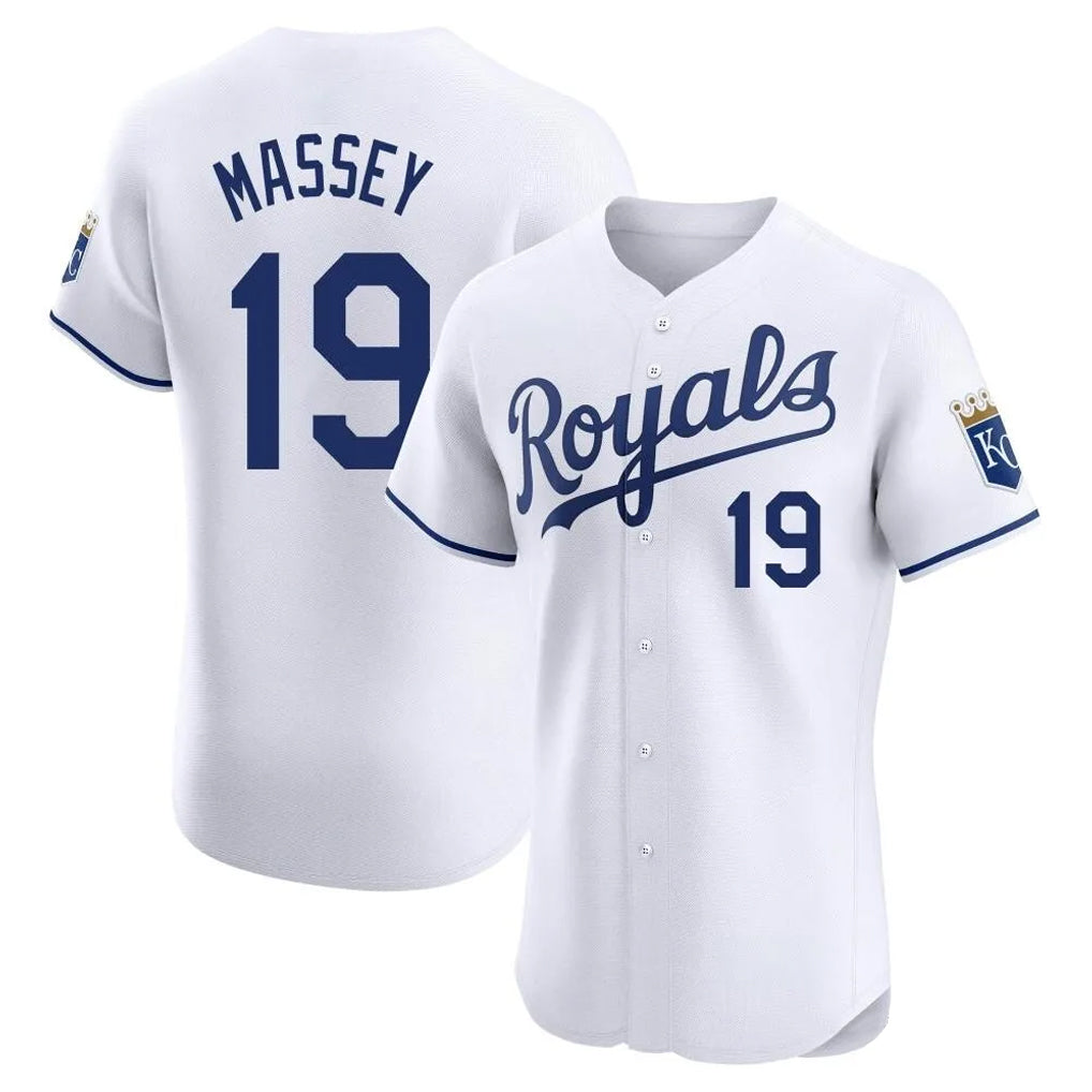 Davalo KC.Royals #19 Michael Massey Player White Alt Limited Elite Home Stitched Jerseys